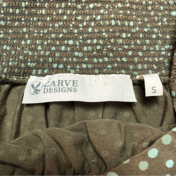 2 skirt bundle. Patagonia teal patterned and Carve Designs grey teal polka dots - Picture 6 of 12